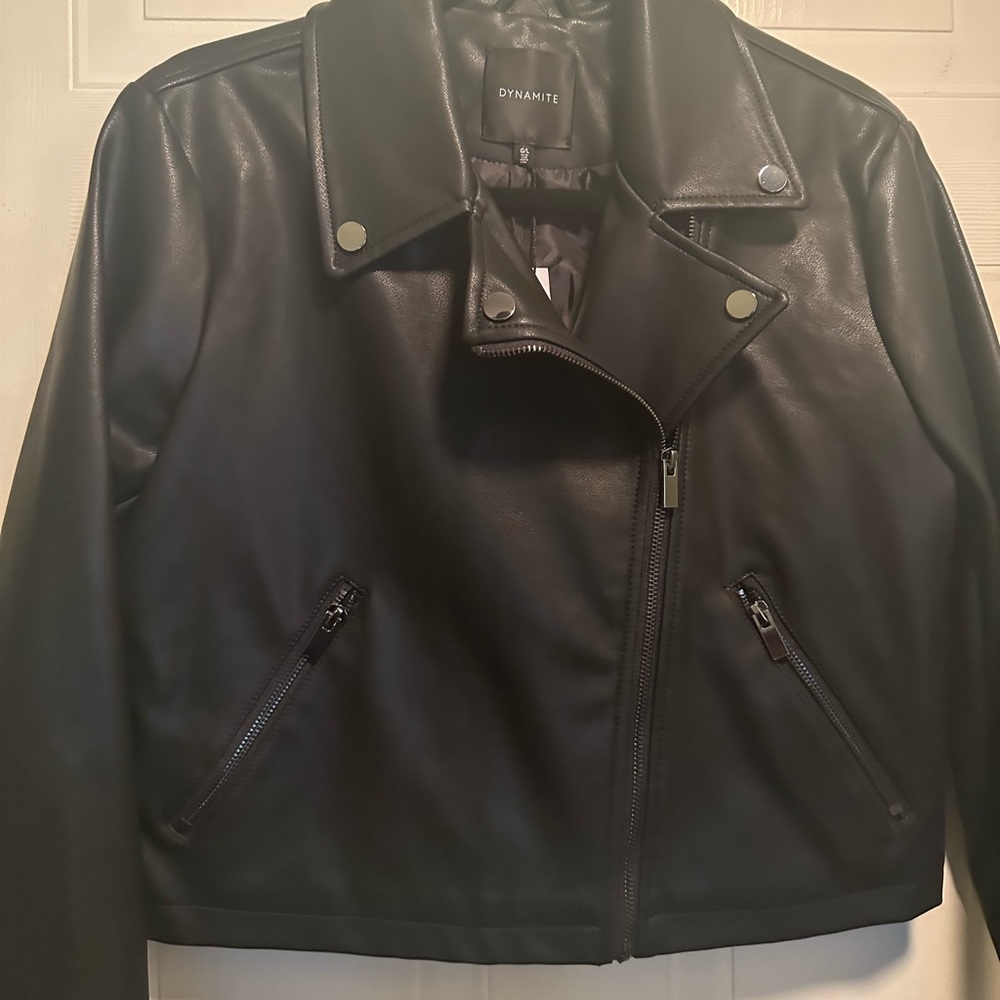 Dynamite Black Faux Leather Jacket